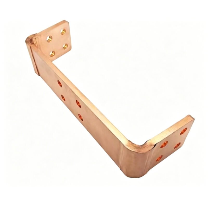 Custom bent copper busbar with mounting holes