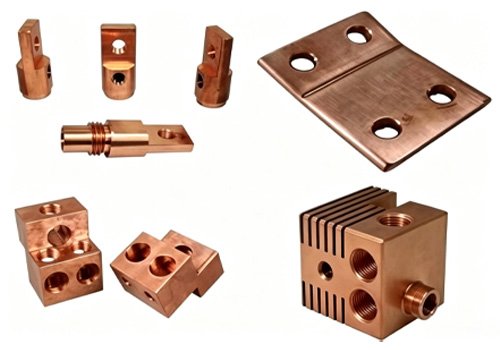CNC machined copper conductive component examples