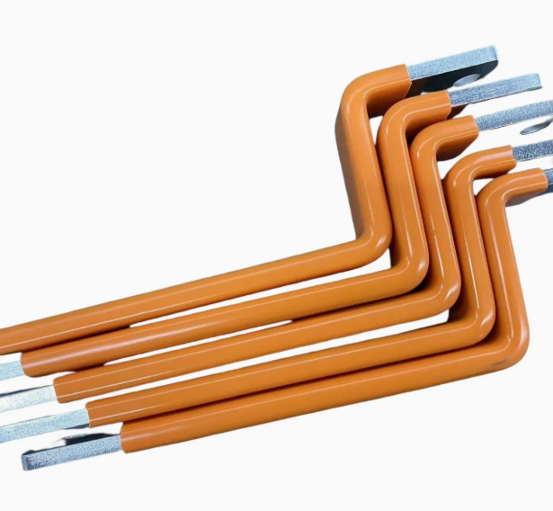 Series of copper busbars with consistent formed bending angles