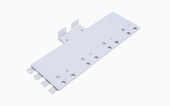 Custom 1500VDC 50A tin-plated copper busbar measuring 680 by 300 millimeters for an industrial UPS